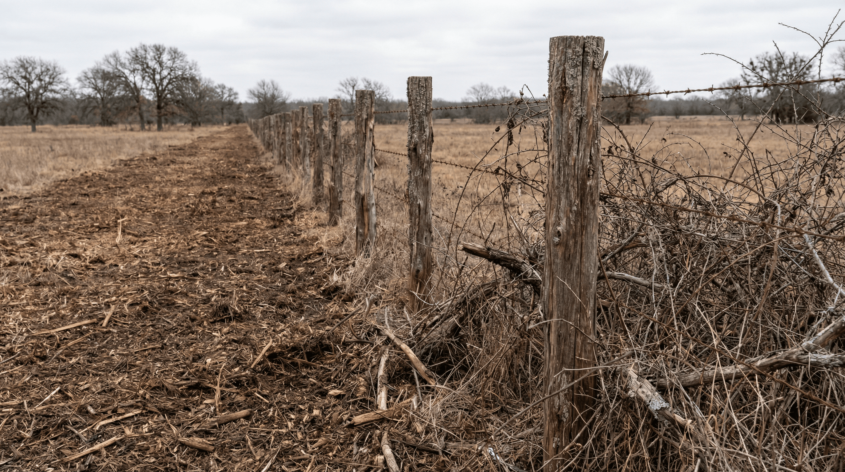 Fence Line Clearing in Parker County, Texas